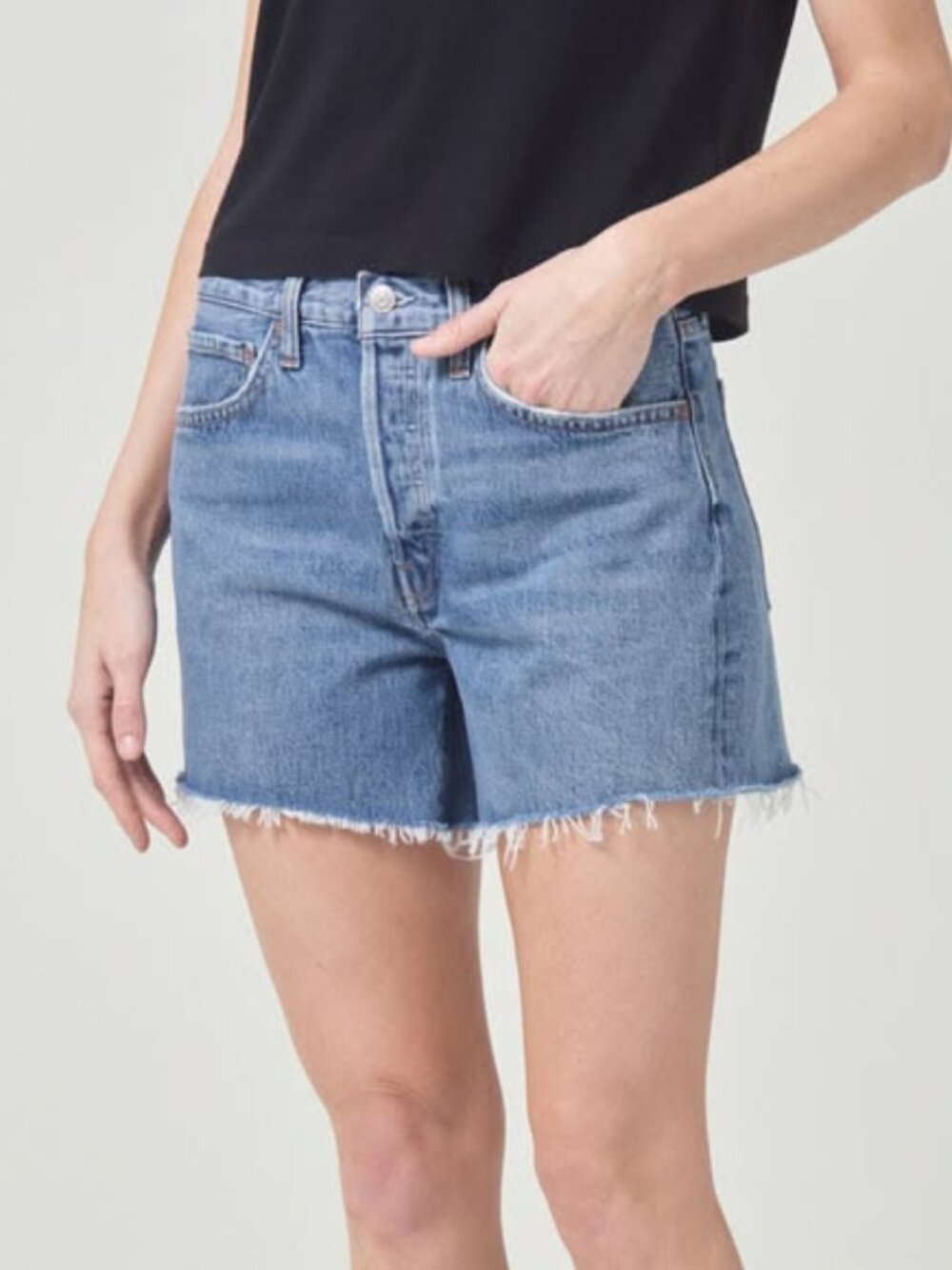 PRICE FIRM! Agolde Parker Long Shorts in "Skywave"